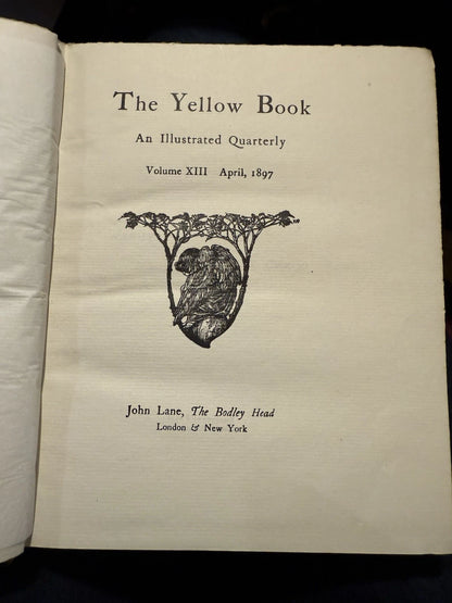 The Yellow Book (Volume 13) Ap 1897 Illustrated Quarterly Katharine Cameron XIII