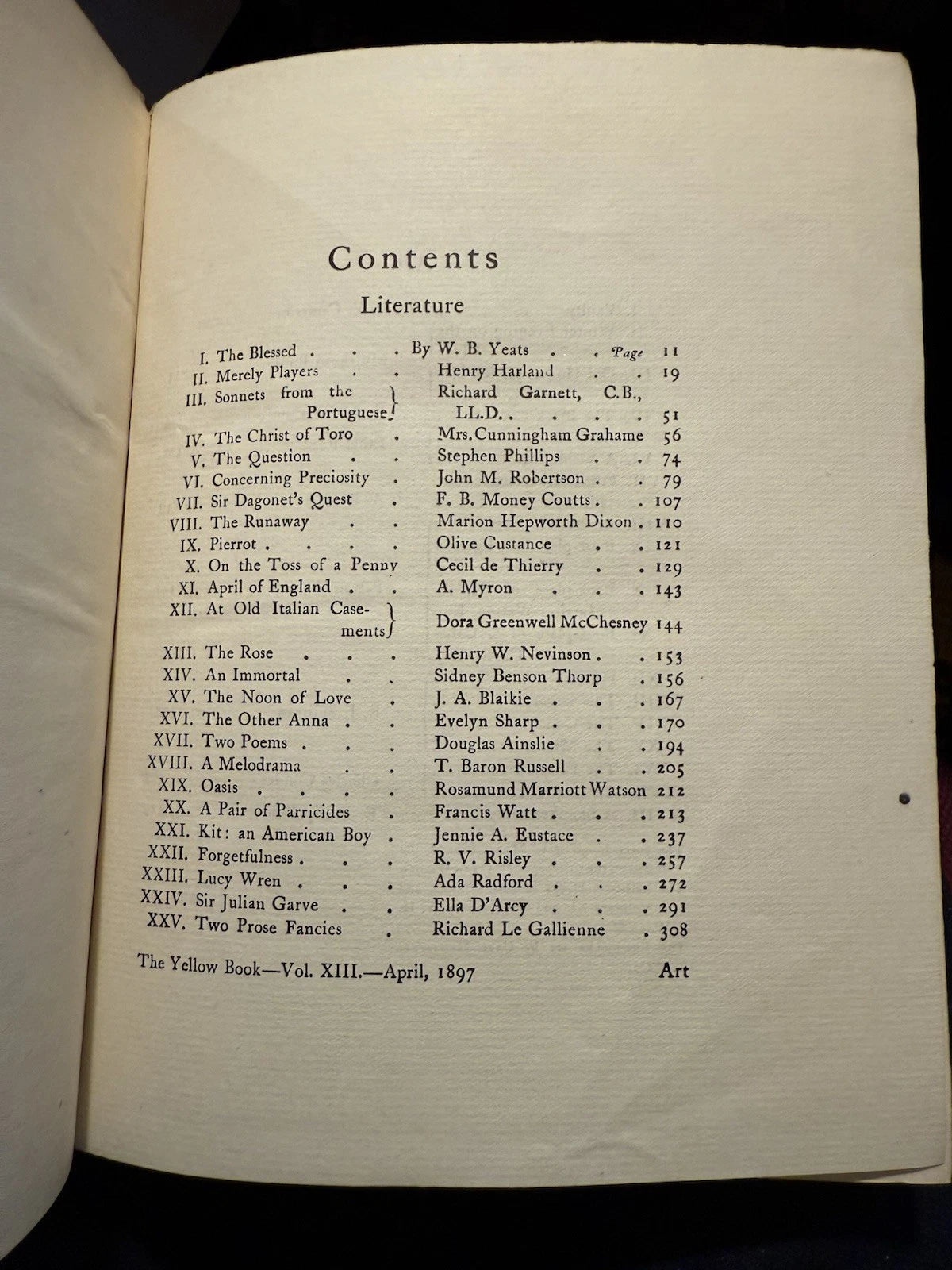 The Yellow Book (Volume 13) Ap 1897 Illustrated Quarterly Katharine Cameron XIII