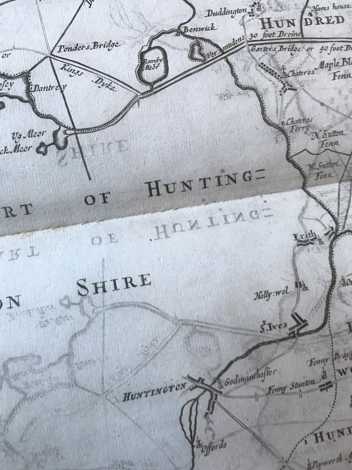 1695 COUNTY of CAMBRIDGESHIRE Original English Antique Map Robert Morden RARE