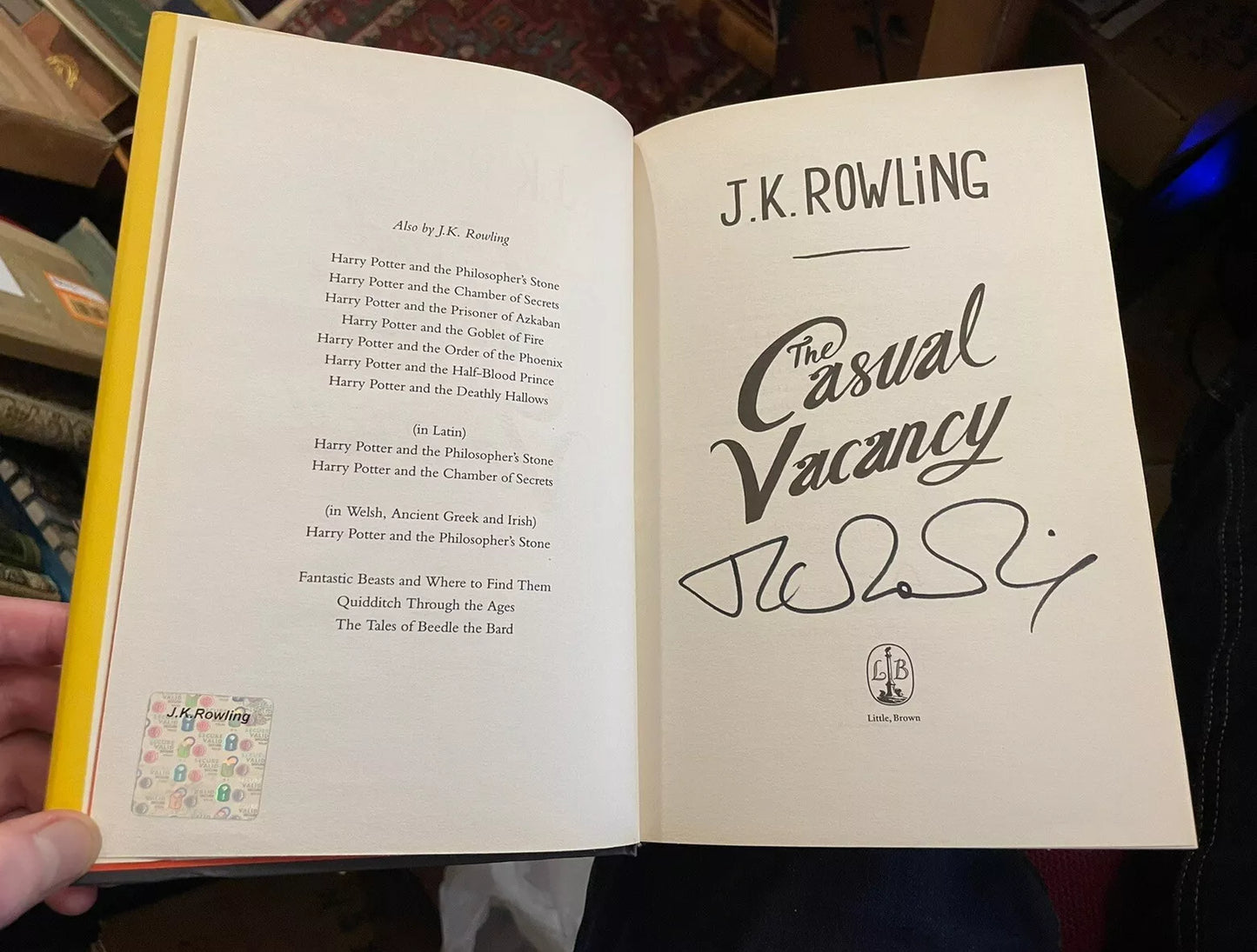 JK Rowling : The Casual Vacancy SIGNED + HOLOGRAM 1st Edition HB in DW