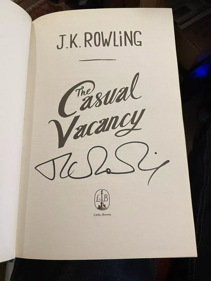 JK Rowling : The Casual Vacancy SIGNED + HOLOGRAM 1st Edition HB in DW