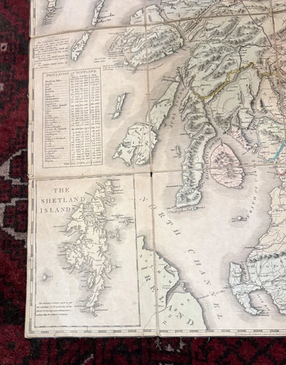 1812 Canvas-backed Folding Tour Map : Pennant, Garnett, Lettice & Campbell