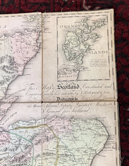 1812 Canvas-backed Folding Tour Map : Pennant, Garnett, Lettice & Campbell