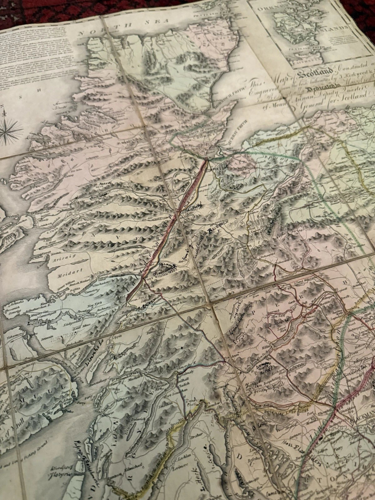 1812 Canvas-backed Folding Tour Map : Pennant, Garnett, Lettice & Campbell