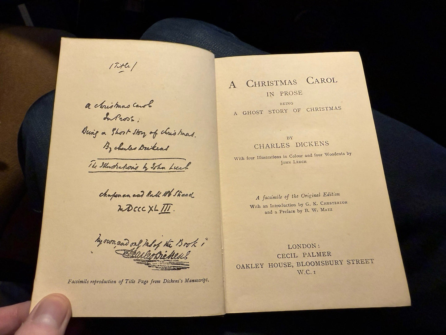 1922 A Christmas Carol : A Ghost Story : Charles Dickens : Early Facsimile