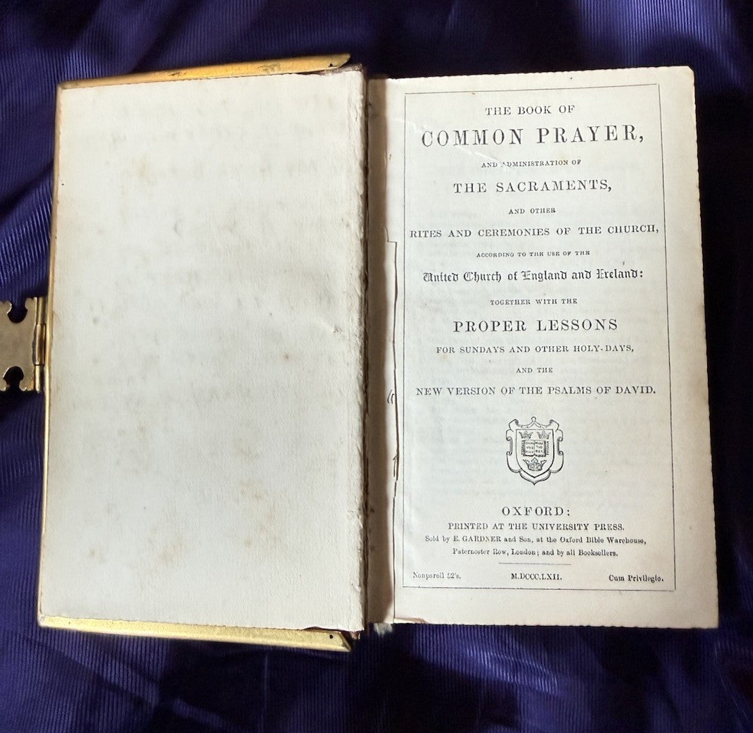 1862 The Book of Common Prayer : Painted Fore-edge : Ornate Clasped Celluloid