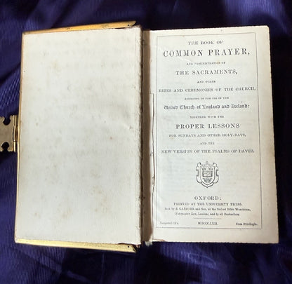 1862 The Book of Common Prayer : Painted Fore-edge : Ornate Clasped Celluloid