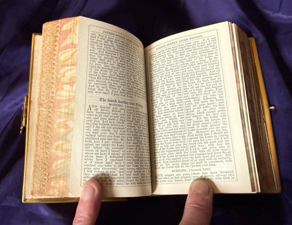 1862 The Book of Common Prayer : Painted Fore-edge : Ornate Clasped Celluloid