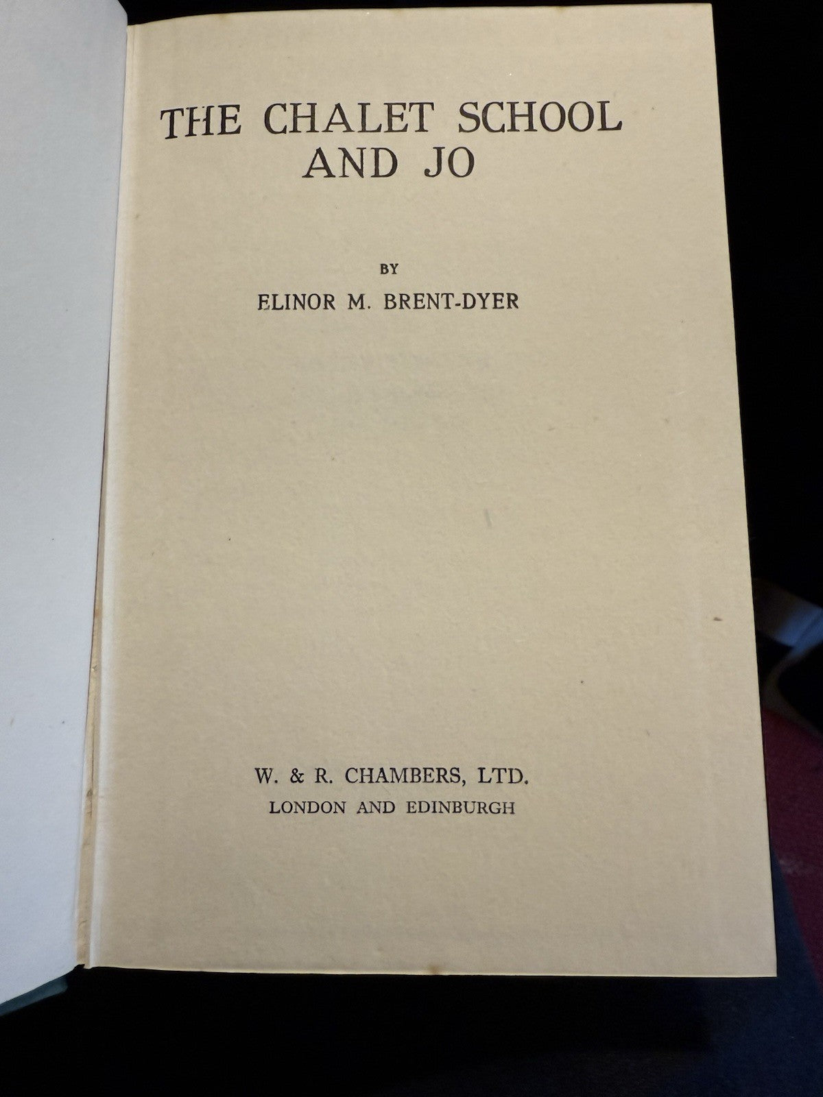 The Chalet School and Jo : Elinor M. Brent-Dyer : Dust Jacket 1951