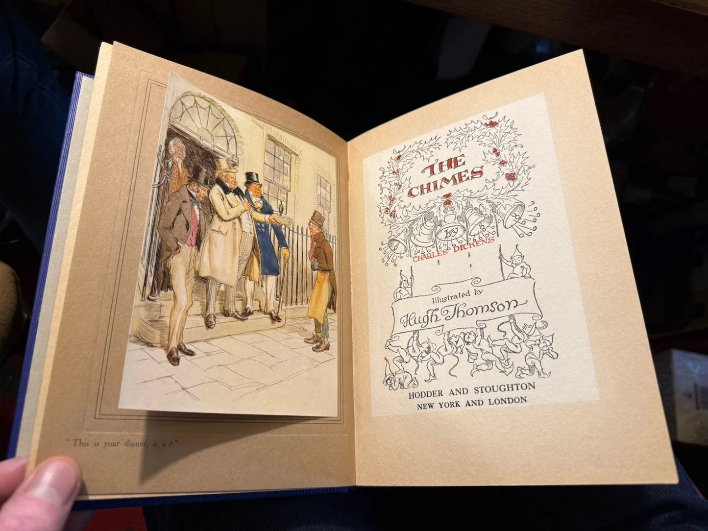 1913 Charles Dickens : The Chimes : First Hugh Thomson Illustrated Edition VGC