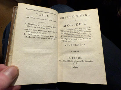 1810 Chefs d'Oeuvre de Molière (6 Volumes) : French Bindings