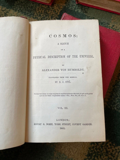 1849 COSMOS Physical Description of the Universe (4 Vols) Humboldt : Science