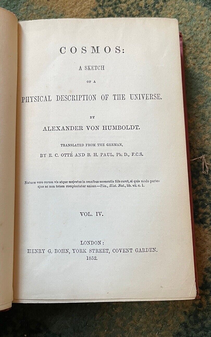 1849 COSMOS Physical Description of the Universe (4 Vols) Humboldt : Science