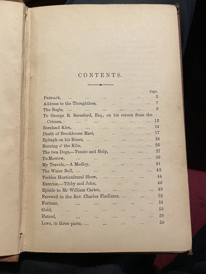 1856 Poetical and Prose Works of William Welsh : A Peeblesshire Cottar