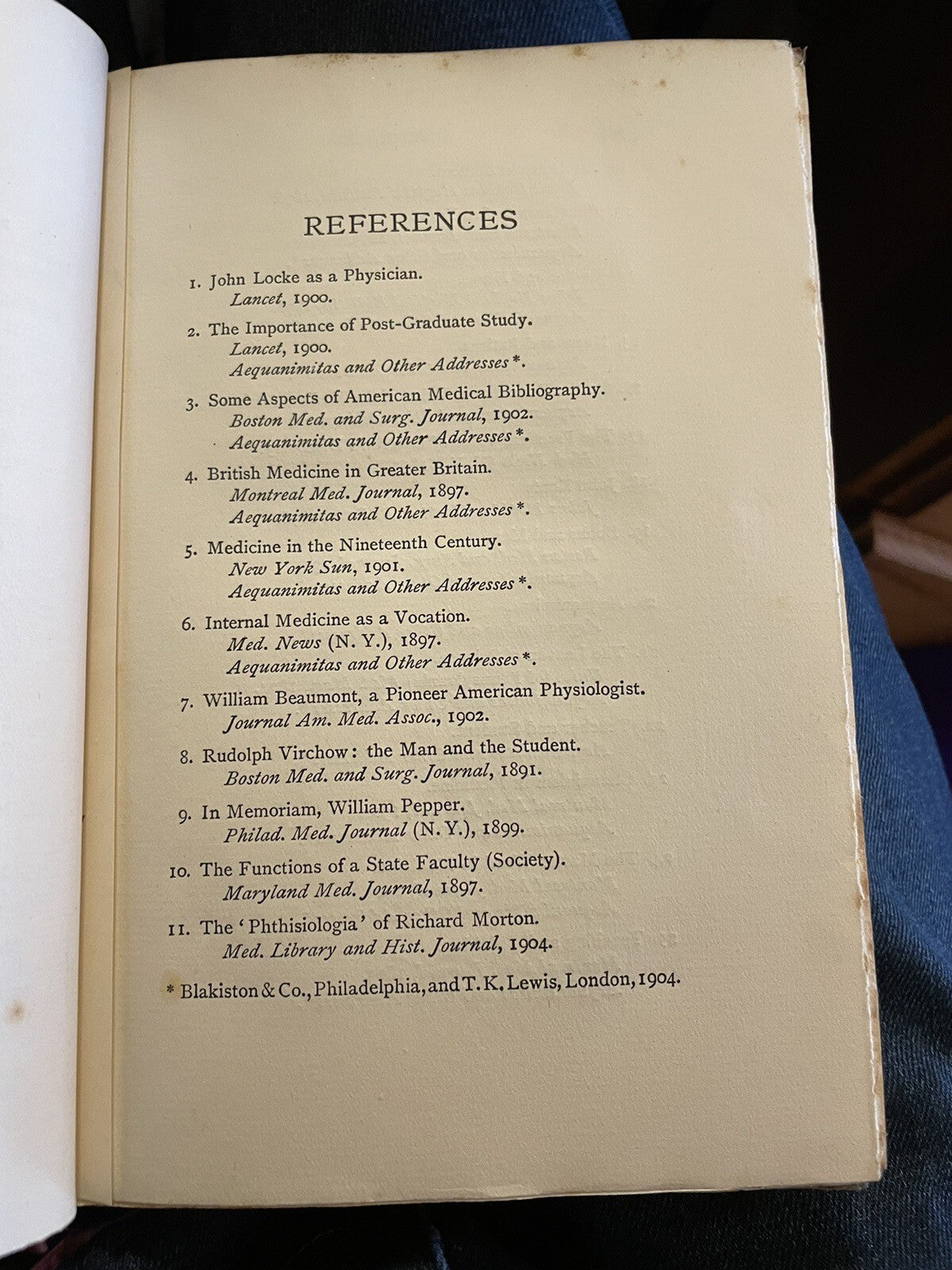 William Osler : Counsels and Ideals : Third Impression 1906