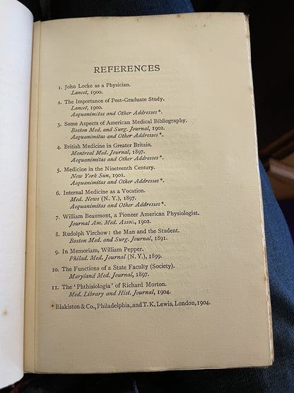 William Osler : Counsels and Ideals : Third Impression 1906