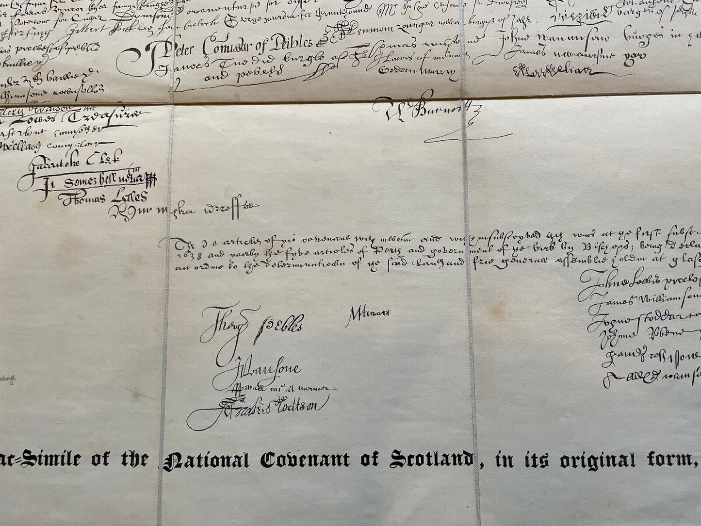 The National Covenant of Scotland : Large Fold-out Facsimile c1870 James Aikman