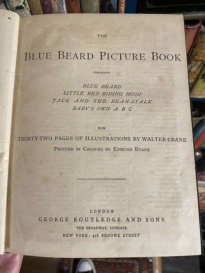 1875 Walter Crane : Blue Beard : Baby's Own A B C : Red Riding Hood : VGC