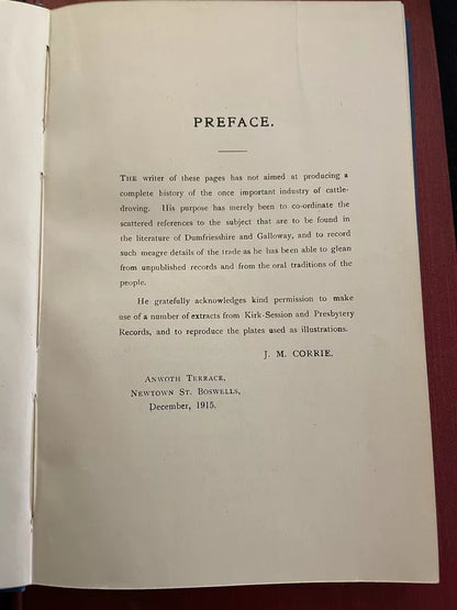 Corrie's Droving Days in the South-Western District of Scotland 1915