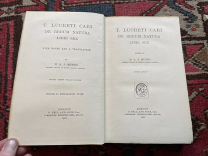 T. Lucreti Cari De Rerum Natura Libri Sex : Roman Philosopher & Poet (2 vols)