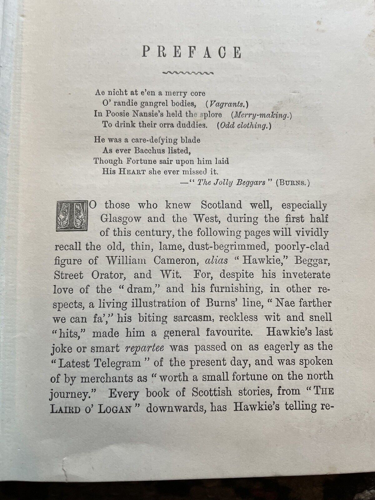 1888 Hawkie :The Autobiography of a Gangrel (Glasgow Beggar, Street Orator & Wit