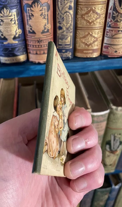 A Birthday Present : Chromolithographed Miniature Children's Book (1890s) Nister