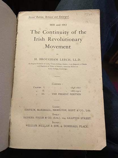 Continuity of the Irish Revolutionary Movement 1848 and 1887 : Ireland History