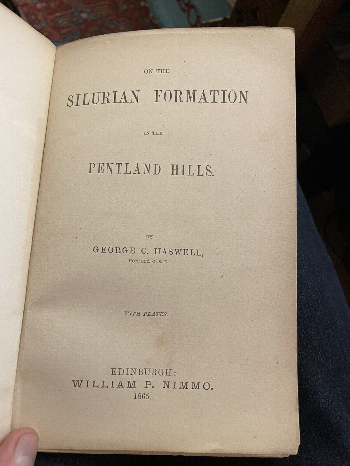 1865 On the Silurian Formation in the Pentland Hills :Edinburgh Geology