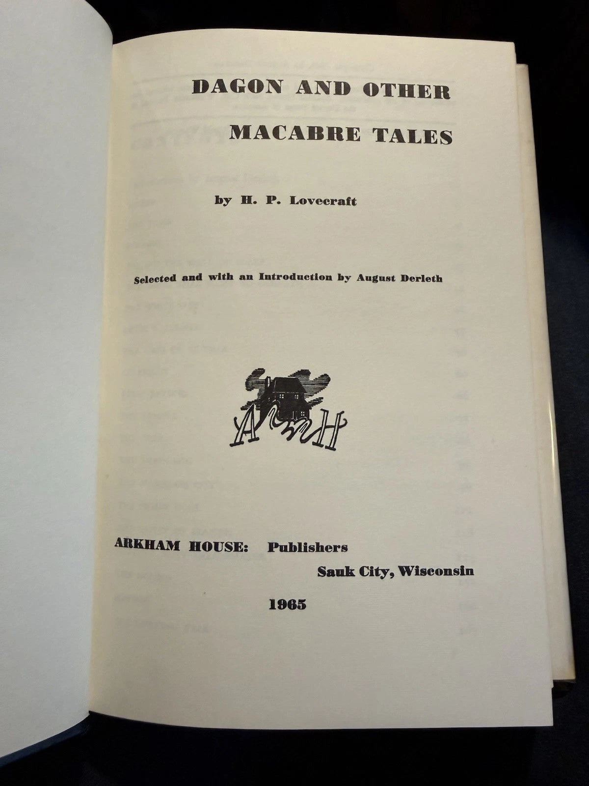 1965 Dagon & Other Macabre Tales : H. P. Lovecraft : 2nd Edition