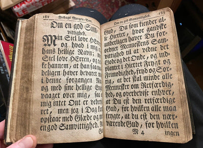 1794 Antique Danish Religious Prayer Book : Woodcuts : Large Typeface