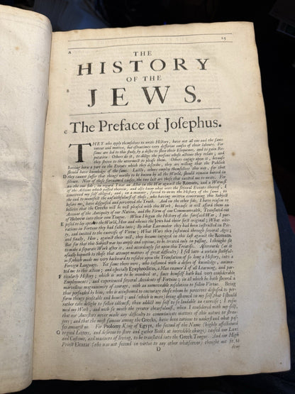 1676 The Works of Josephus : French Translation of Arnauld Dandilly : With Map
