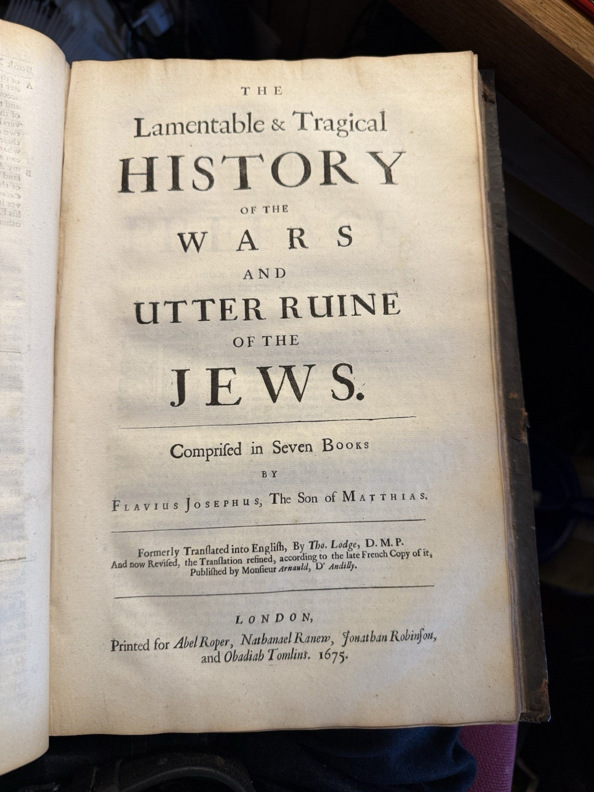 1676 The Works of Josephus : French Translation of Arnauld Dandilly : With Map
