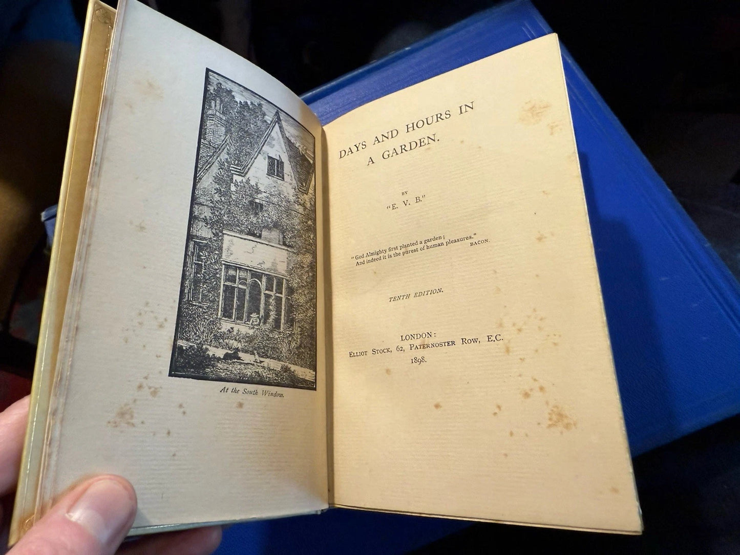 1898 Days and Hours in a Garden : By E.V.B. : Signed “Vellucent” Chivers Binding