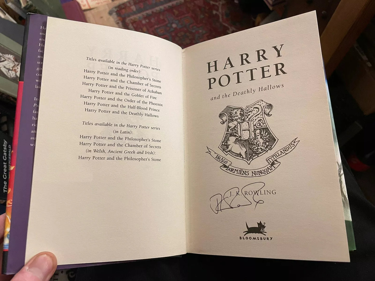 JK Rowling : Harry Potter and the Deathly Hallows : SIGNED 1st/1st