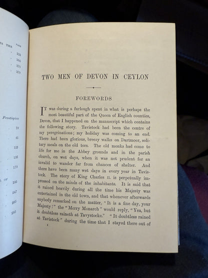 1898 Two Men of Devon in Ceylon : Samuel Langdon : Illustrated : 1st Edition VGC