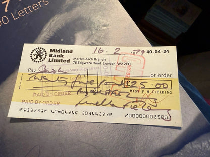Dear Fenella 90 Years 90 Letters (SIGNED CHEQUE) Fenella Fielding Biography