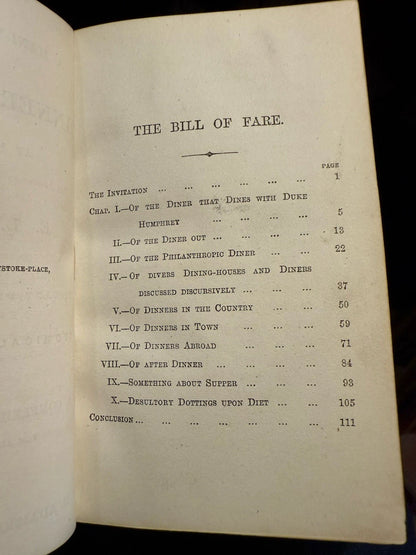 A Handy book on Dinners; Dinners and Diners at Home & Abroad E.L. Blanchard 1860