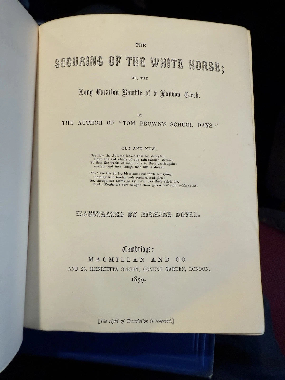1859 The scouring of the White Horse : Thomas Hughes : Illustrated by Doyle