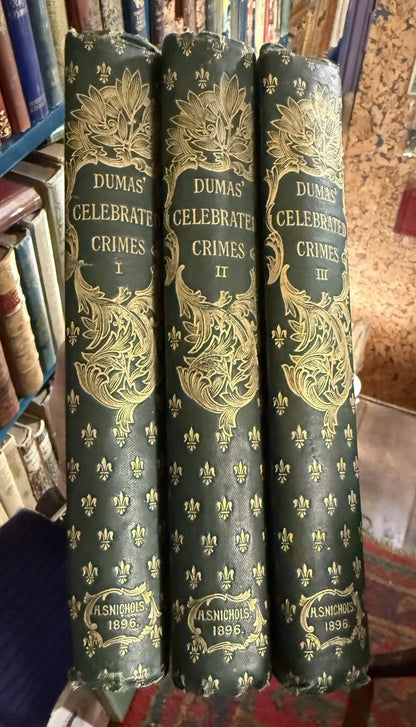 1896: Celebrated Crimes; by Alexander Dumas; 3 Volumes: VGC