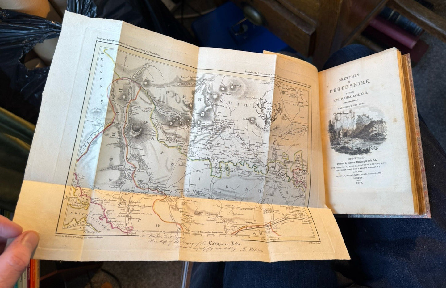 1812 Sketches of Perthshire : Rev. P. Graham : Folding Map : Dunblane Aberfoyle