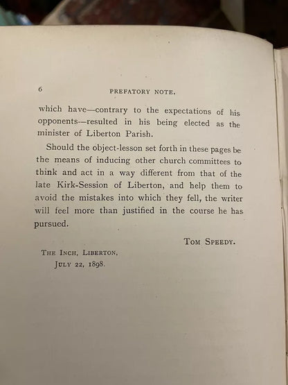 1898 The Election of a Minister at Liberton (Edinburgh) Tom Speedy