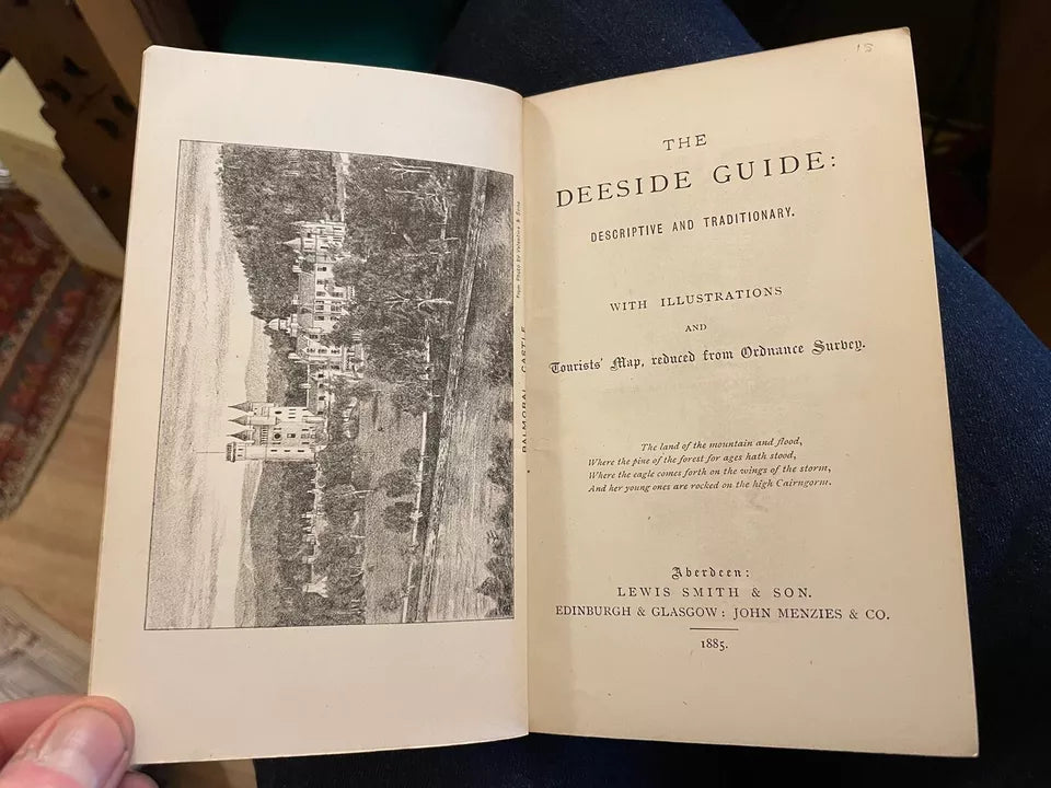 1885 Deeside Guide / Tourist Map / Aberdeen Aboyne Banchory Braemar Ballater