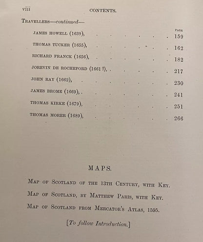 1891 Early Travellers in Scotland 1295-1689 : P. Hume Brown : Maps