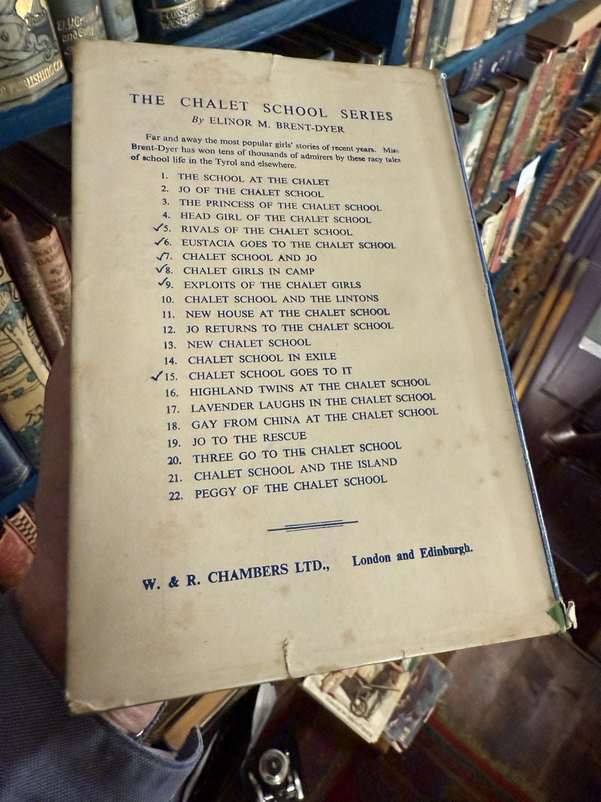 The Exploits of the Chalet Girls : Elinor M. Brent-Dyer : Dust Jacket 1952