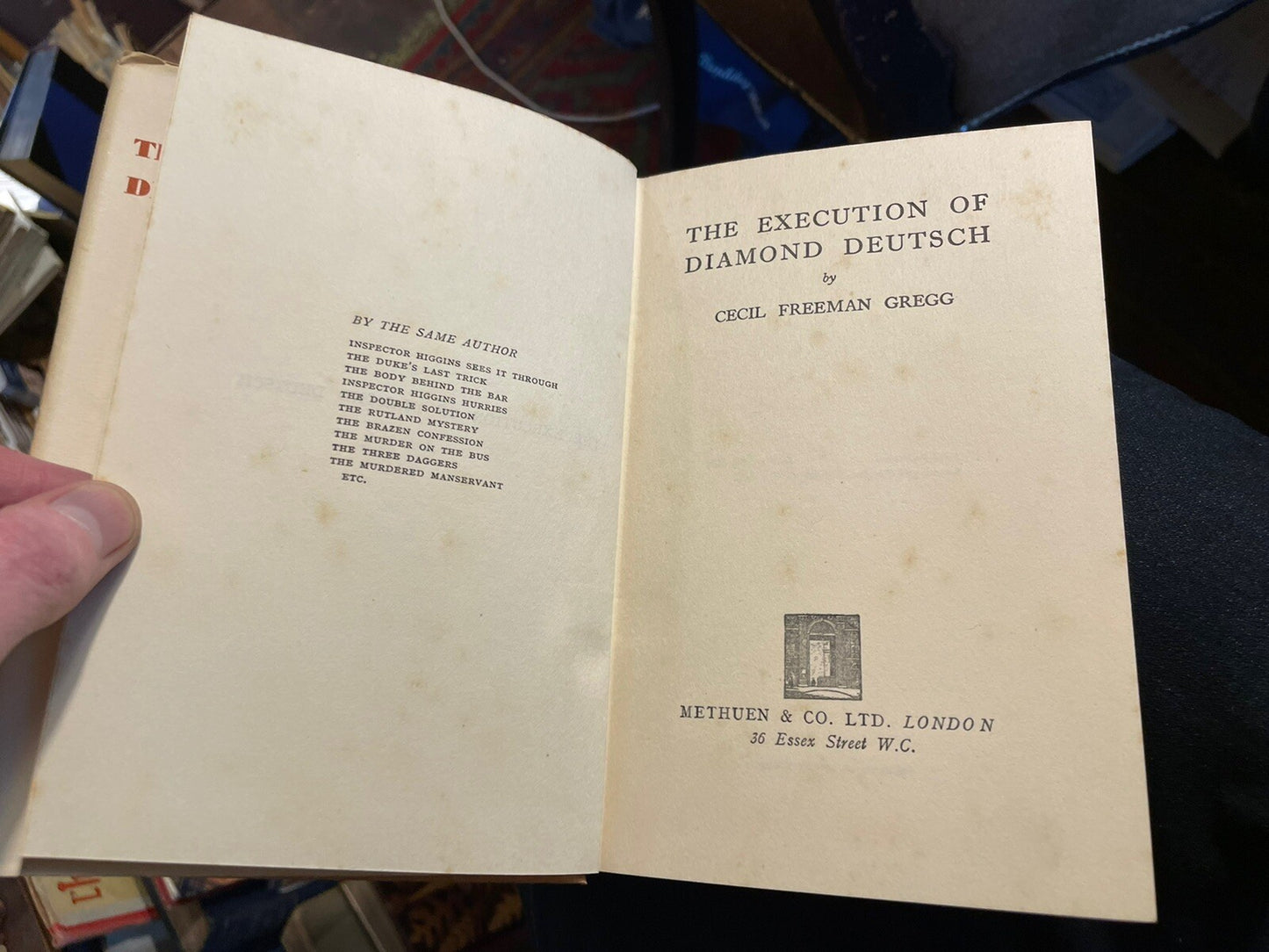 1935 The Execution of Diamond Deutsch : Cecil Freeman Gregg : Crime Detective