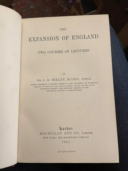 Expansion of England : Seeley : Prize Leather Binding Llandovery College 1904