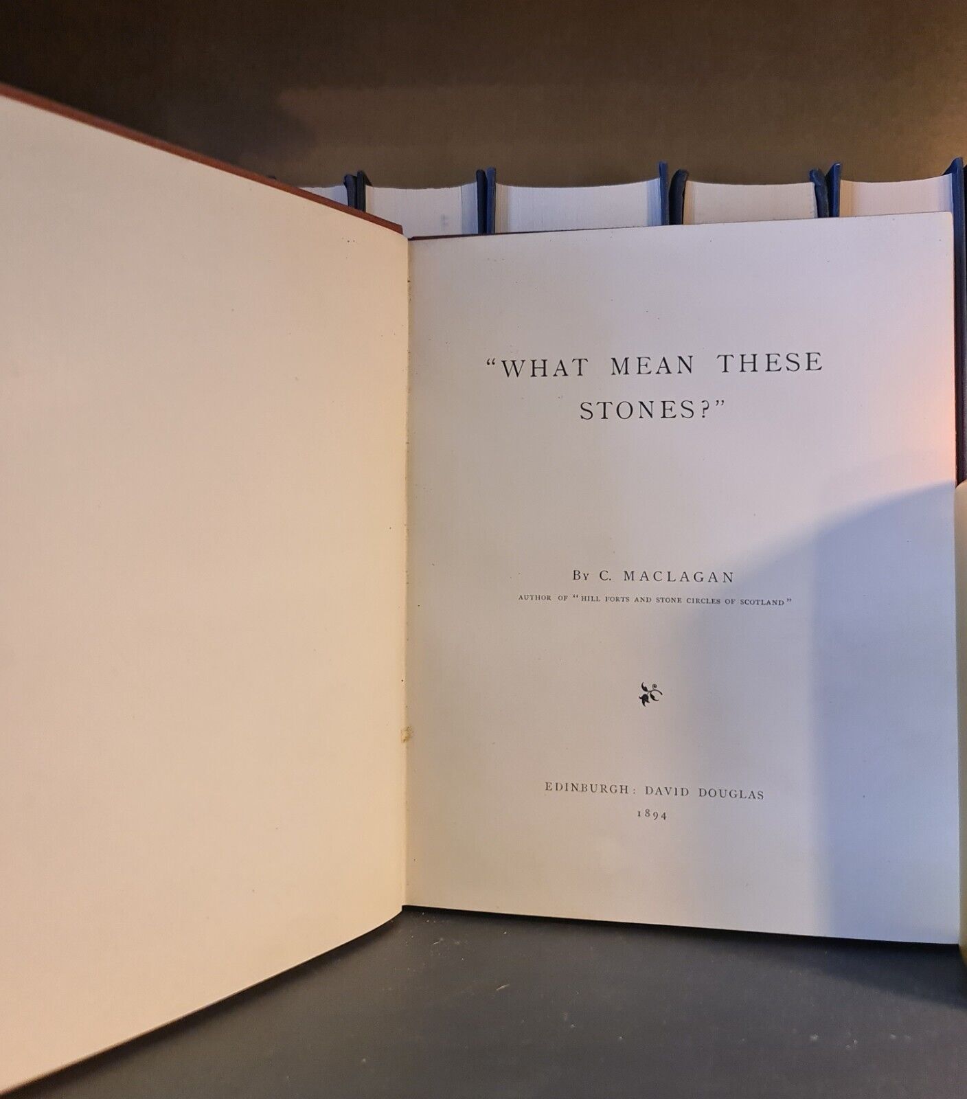 What Mean These Stones? C. MacLagan: Hardback: 1894: Celtic & Pictish History