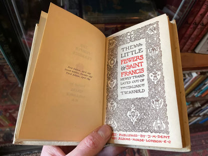 1899 The Little Flowers of St Francis : Beautiful Vellum Gilt Binding