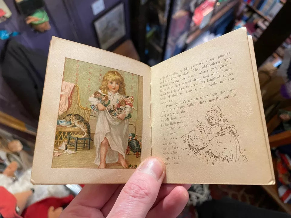 A Birthday Present : Chromolithographed Miniature Children's Book (1890s) Nister