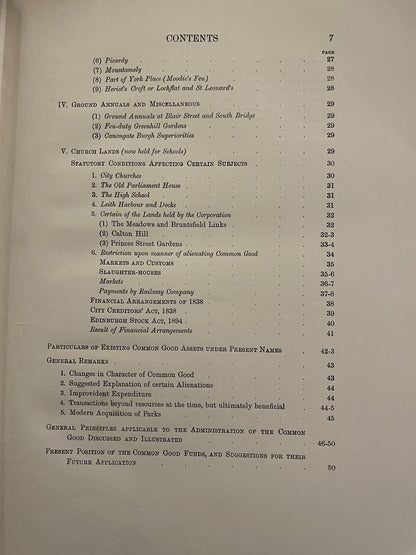 1905 Report on the Common Good of the City of Edinburgh : Property Lands etc